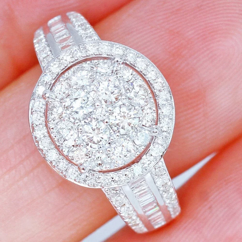 💝 Three Layer Super Big Round Luxury Wedding Rings for Women, PD154